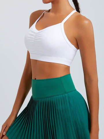 Ruched Racerback Workout Sports Bra