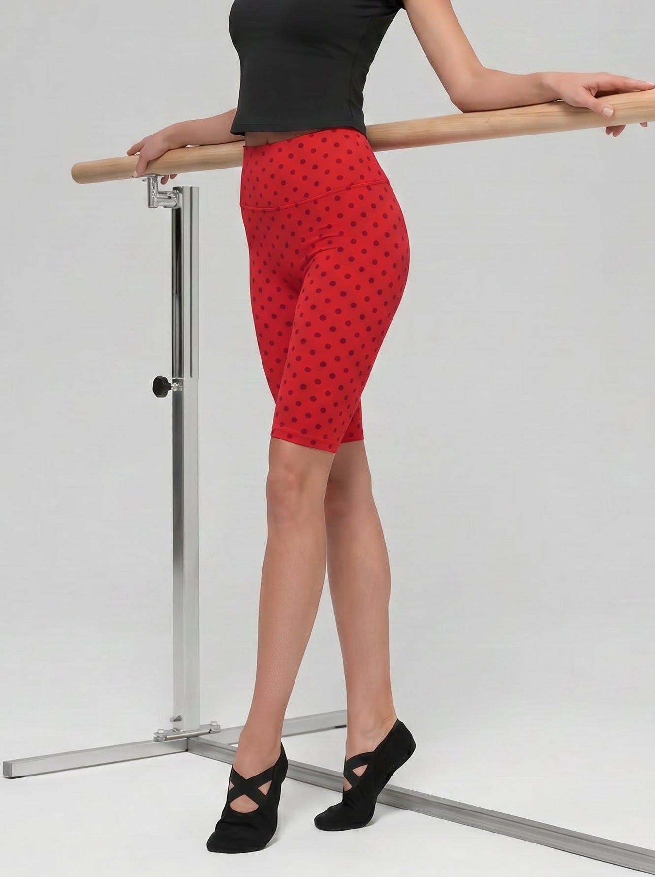High Waisted Polka Dot Yoga Shorts