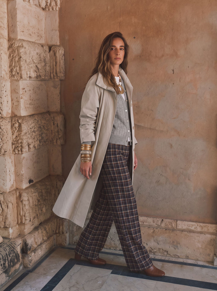 Oversized Minimalist Button Up Trench Coat