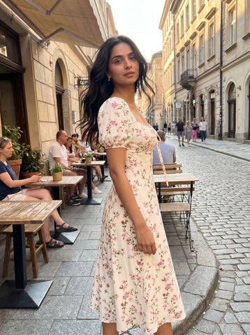GGI's Pink Floral Print Midi Dress