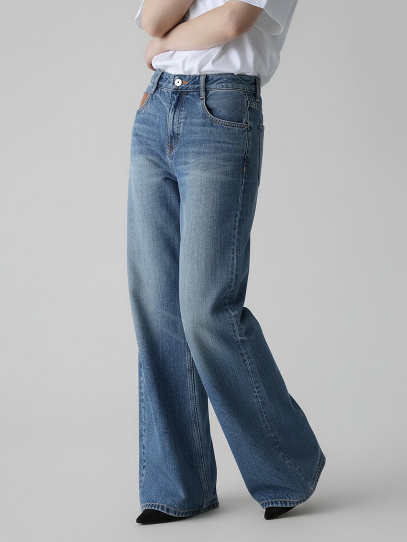 Relaxed Cotton Straight Jeans