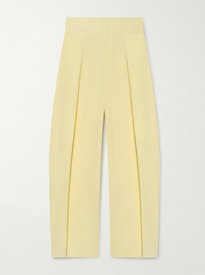 High Waisted Pinstripe Wide Leg Trousers