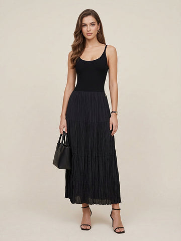 MO&Co. Paneled Maxi Tank Dress