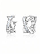 Elegant Sparkling Cross Huggie Earrings
