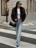 Luxury Plush Cropped Faux Fur Coat