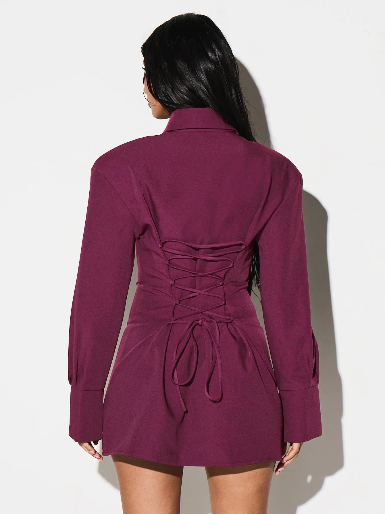 Tailored Tie Neck Shirt Dress