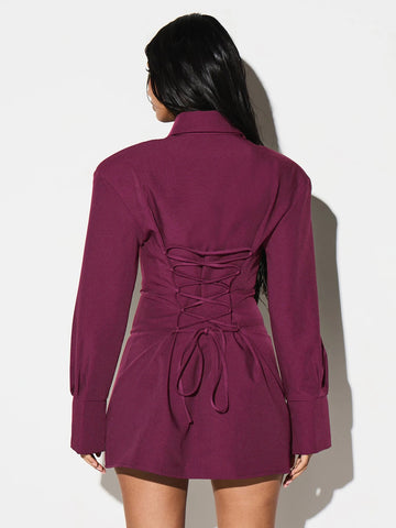 Tailored Tie Neck Shirt Dress
