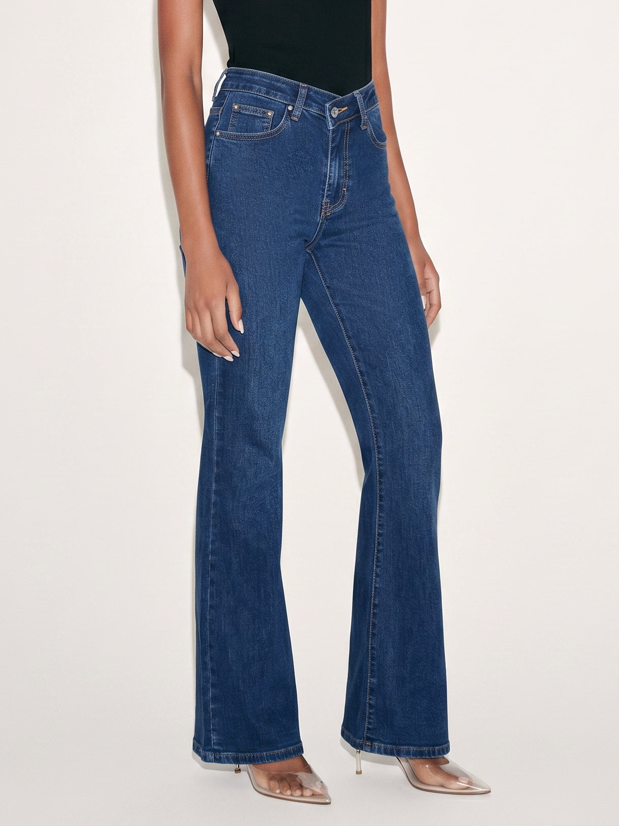 High Waisted Slim Flare Jeans