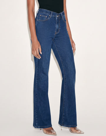 High Waisted Slim Flare Jeans