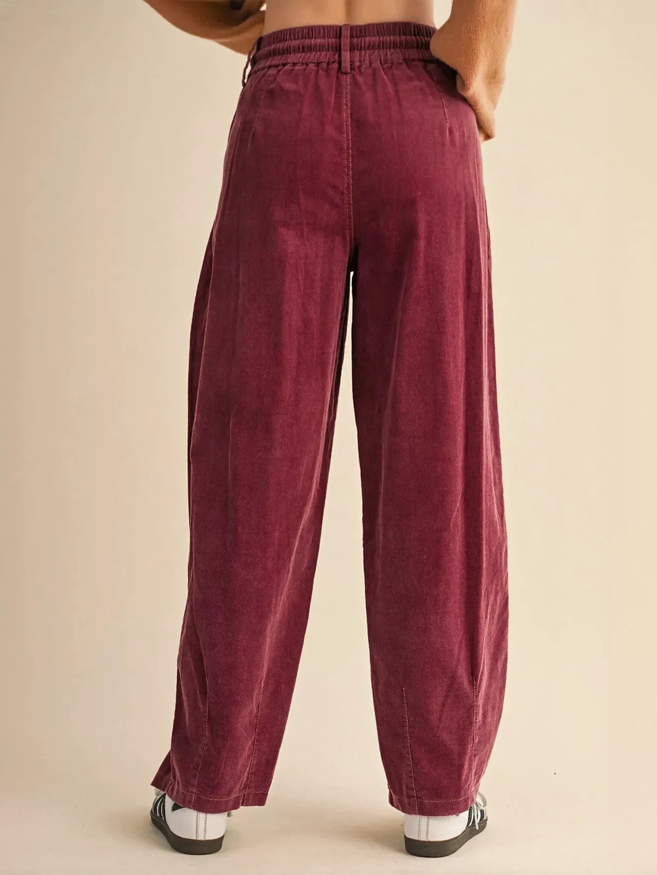 Comfy Drawstring Corduroy Wide Leg Pants