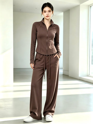Soft Slimming Full Zip Pant Set