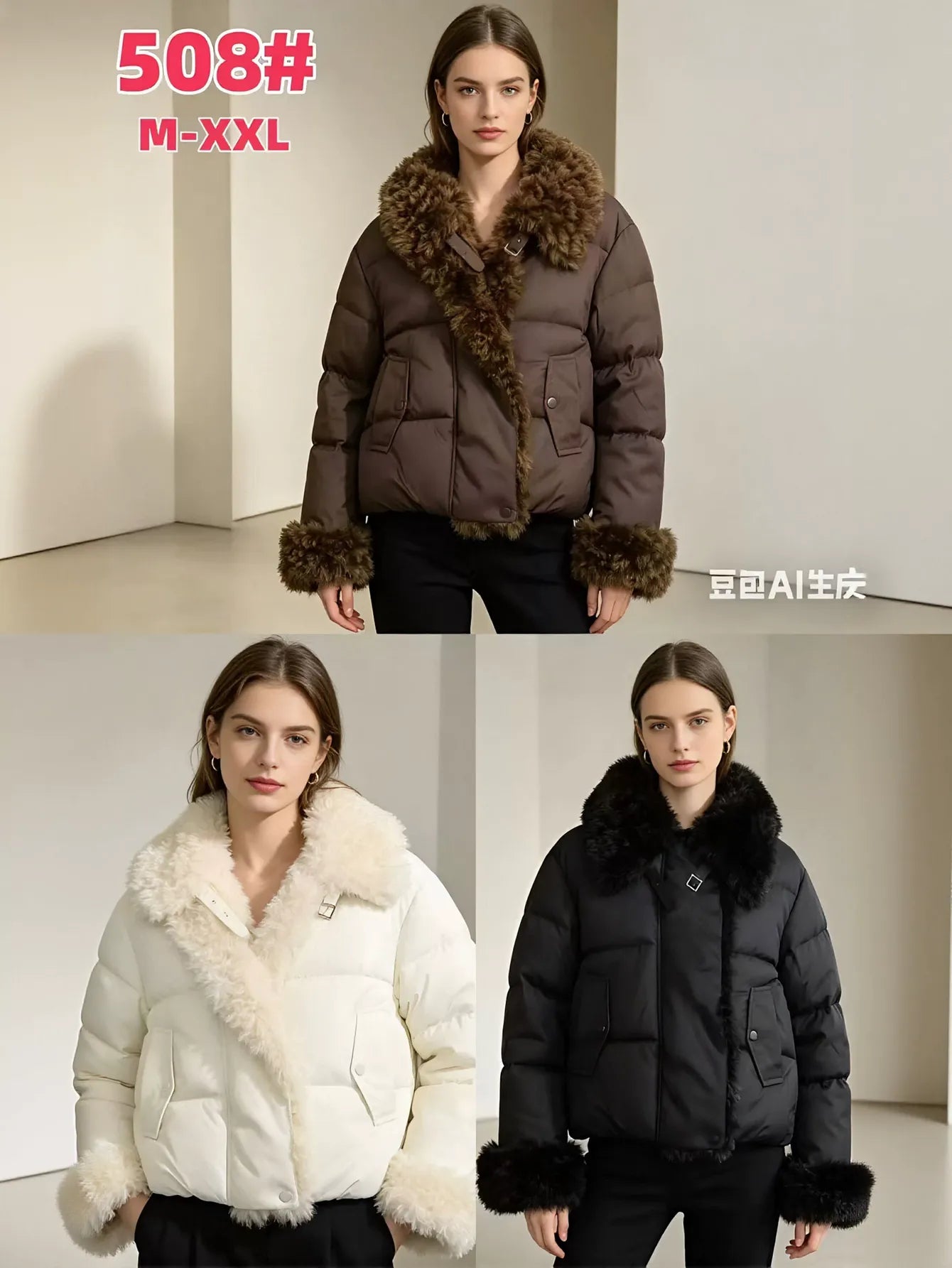 Faux Fur Trim Puffer Jacket
