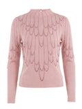Embellished Mock Neck Knit Pullover