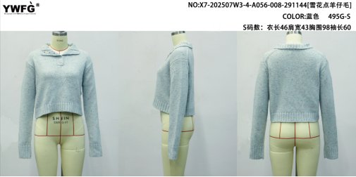 Cozy Speckled Collar Crop Sweater