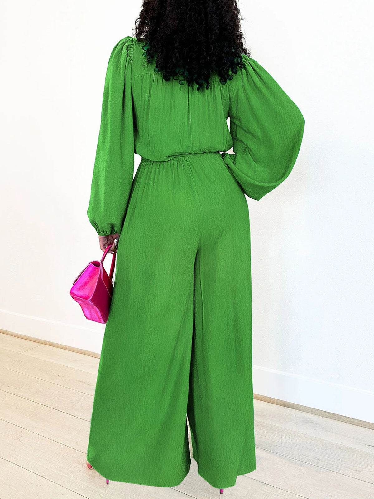 Belted Wide Leg Collared Jumpsuit