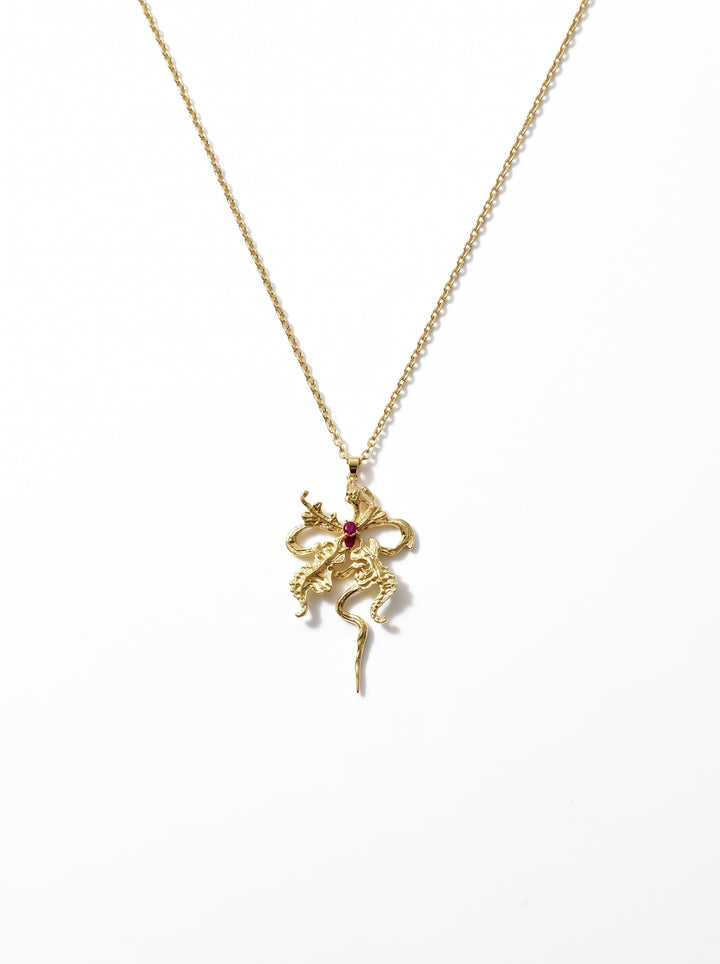 Elegant Bow Statement Pendant Necklace