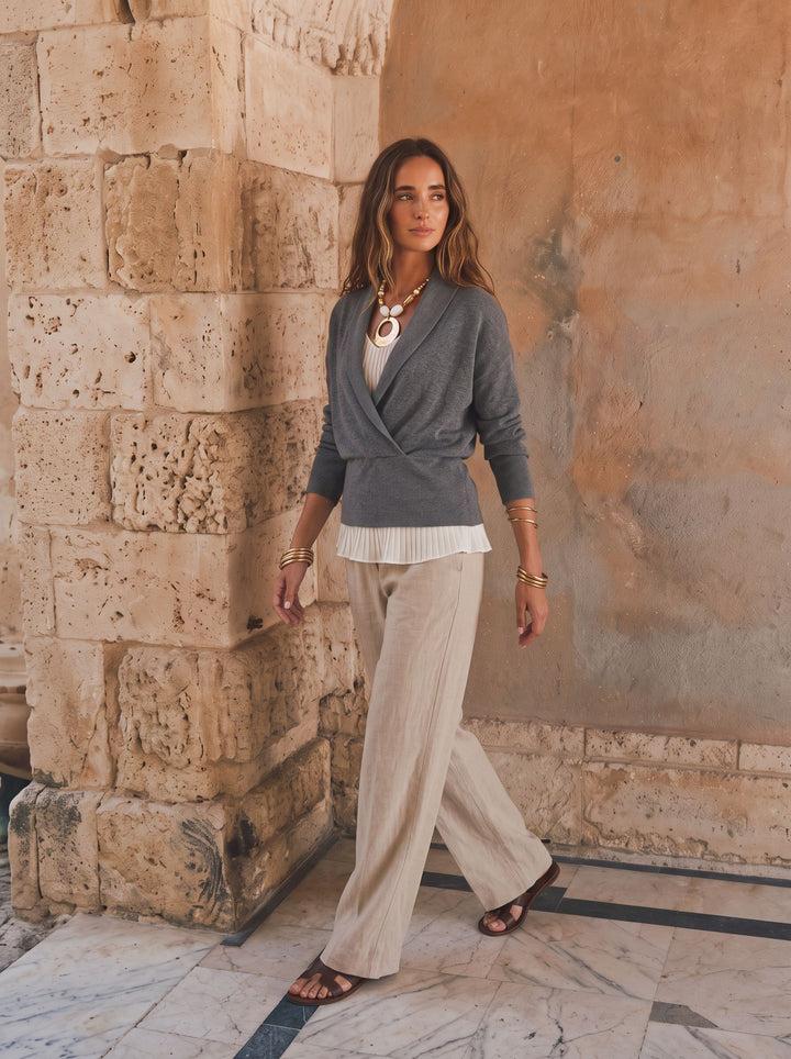 Cozy Wrap Front Knit Cardigan