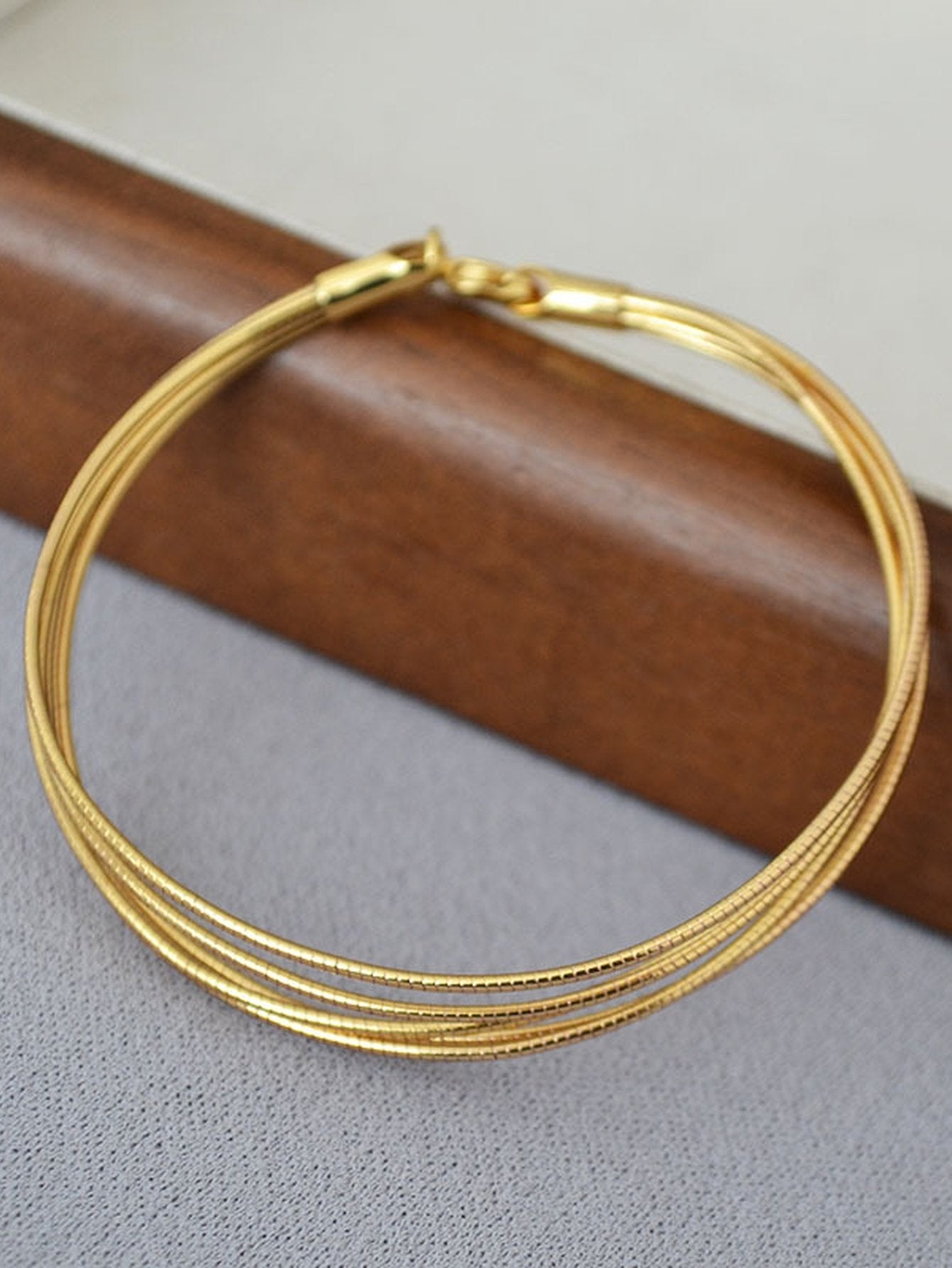 Minimalist Layered Gold Snake Chain Bracelet