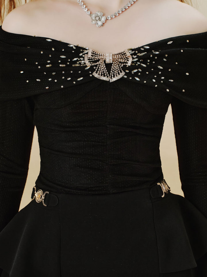 Elegant Off Shoulder Peplum Blouse