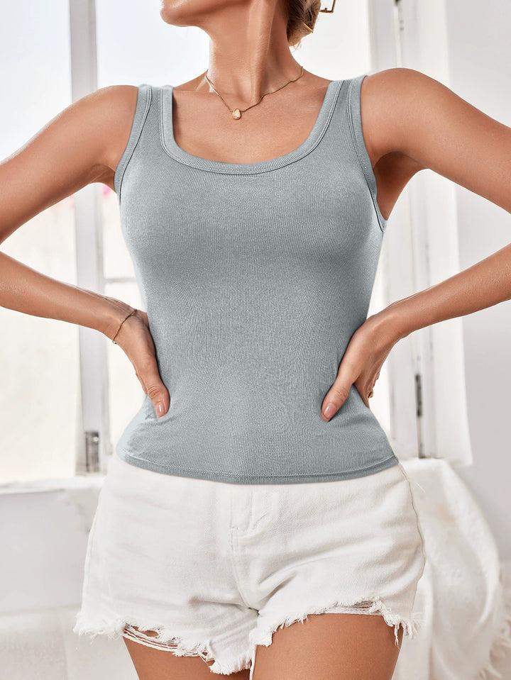 Seamless Ribbed Built In Bra Tank