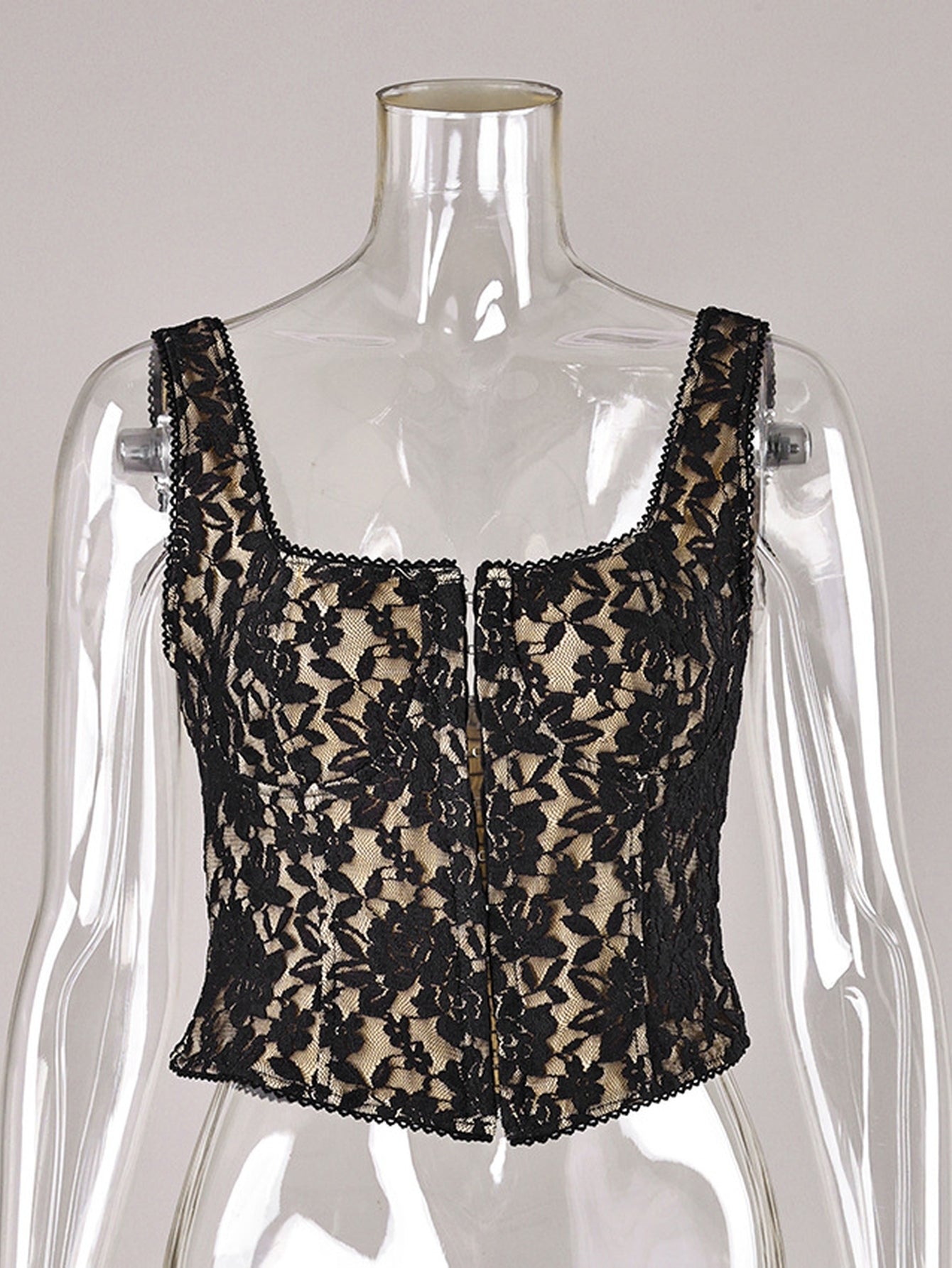 Floral Lace Corset Tank Top