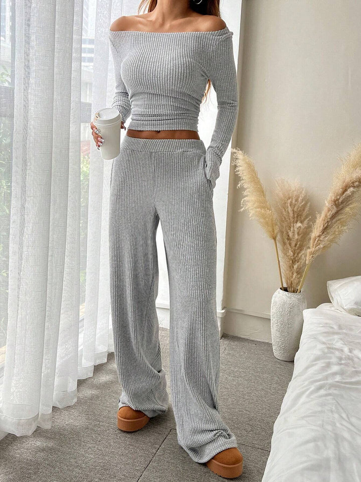 Cozy Ribbed Knit Lounge Pant Set