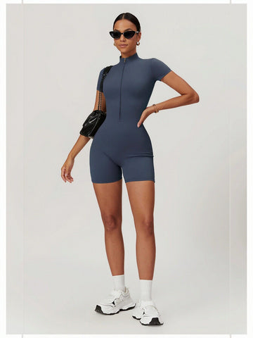 High Neck Full Front Zip Bodysuit