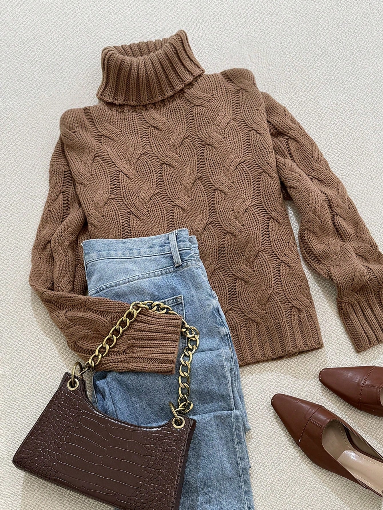 Cozy Cable Knit Turtleneck Sweater