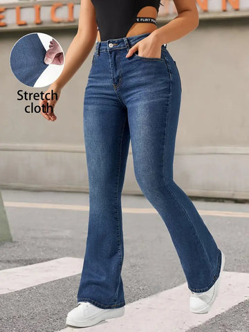 High Waisted Slim Flare Jeans