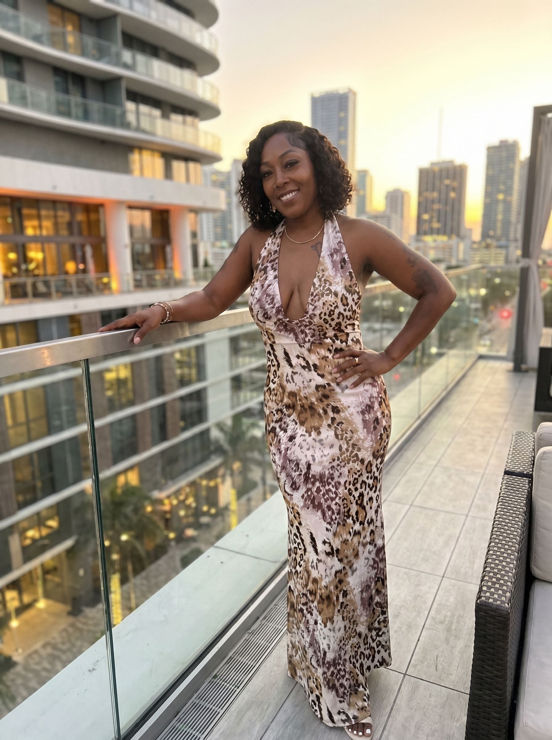 Tonisha Cox's Leopard Print Midi Dress