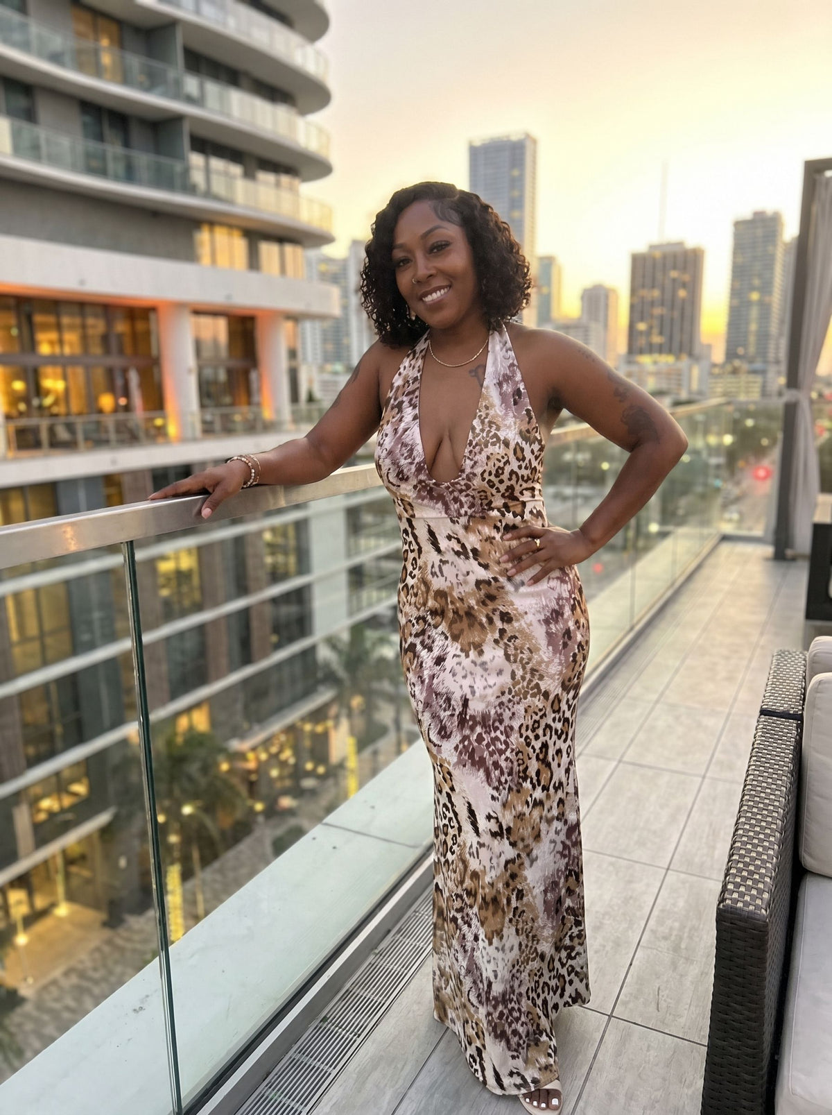 Tonisha Cox's Leopard Print Midi Dress
