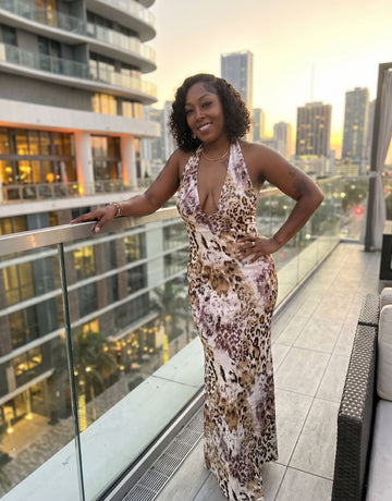 Tonisha Cox's Leopard Print Midi Dress