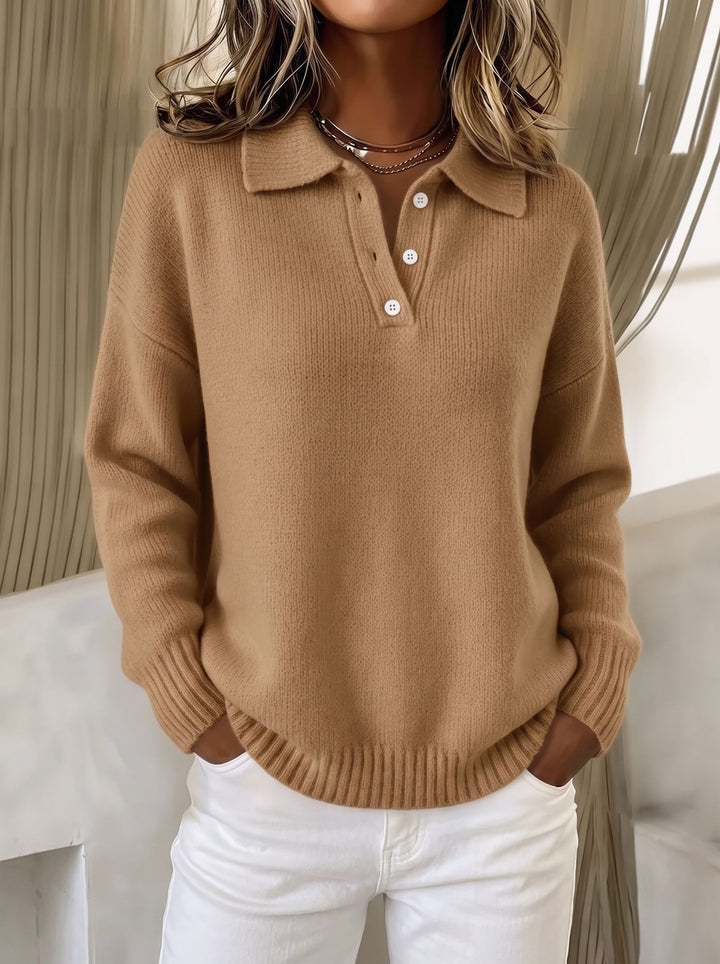 Cozy Button Up Knit Pullover Sweater