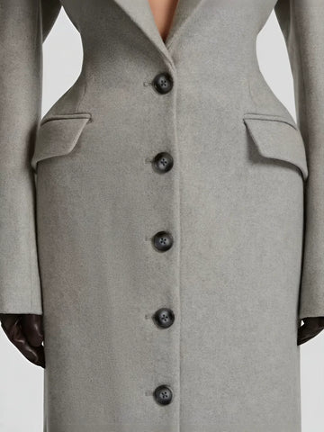 Tailored Slim Fit Long Wool Coat