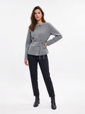 Elegant Tie Front Bell Sleeve Cardigan