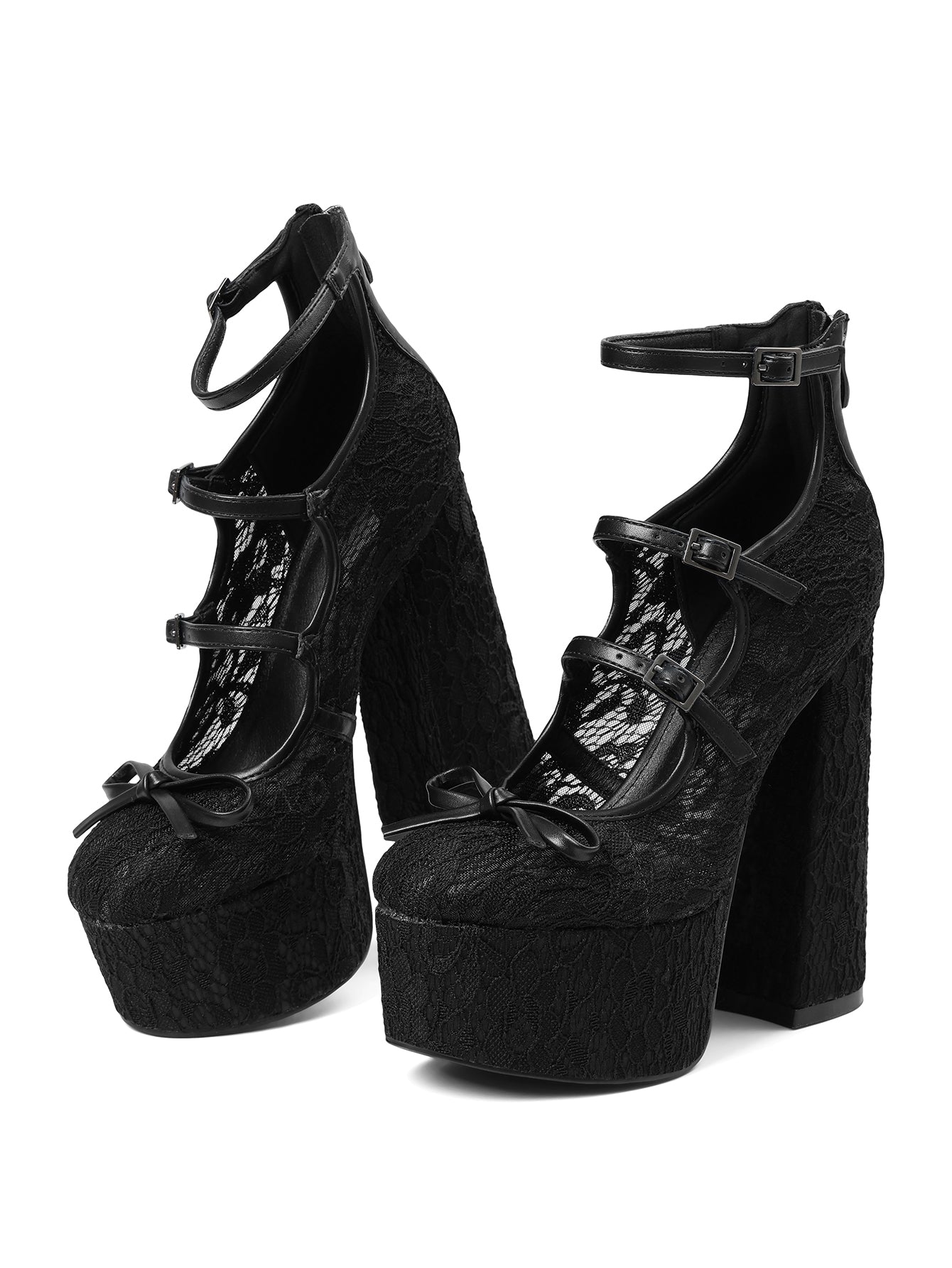 Gothic Lace Platform Mary Jane Heels