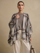 Cozy Plaid Open Front Shawl Scarf