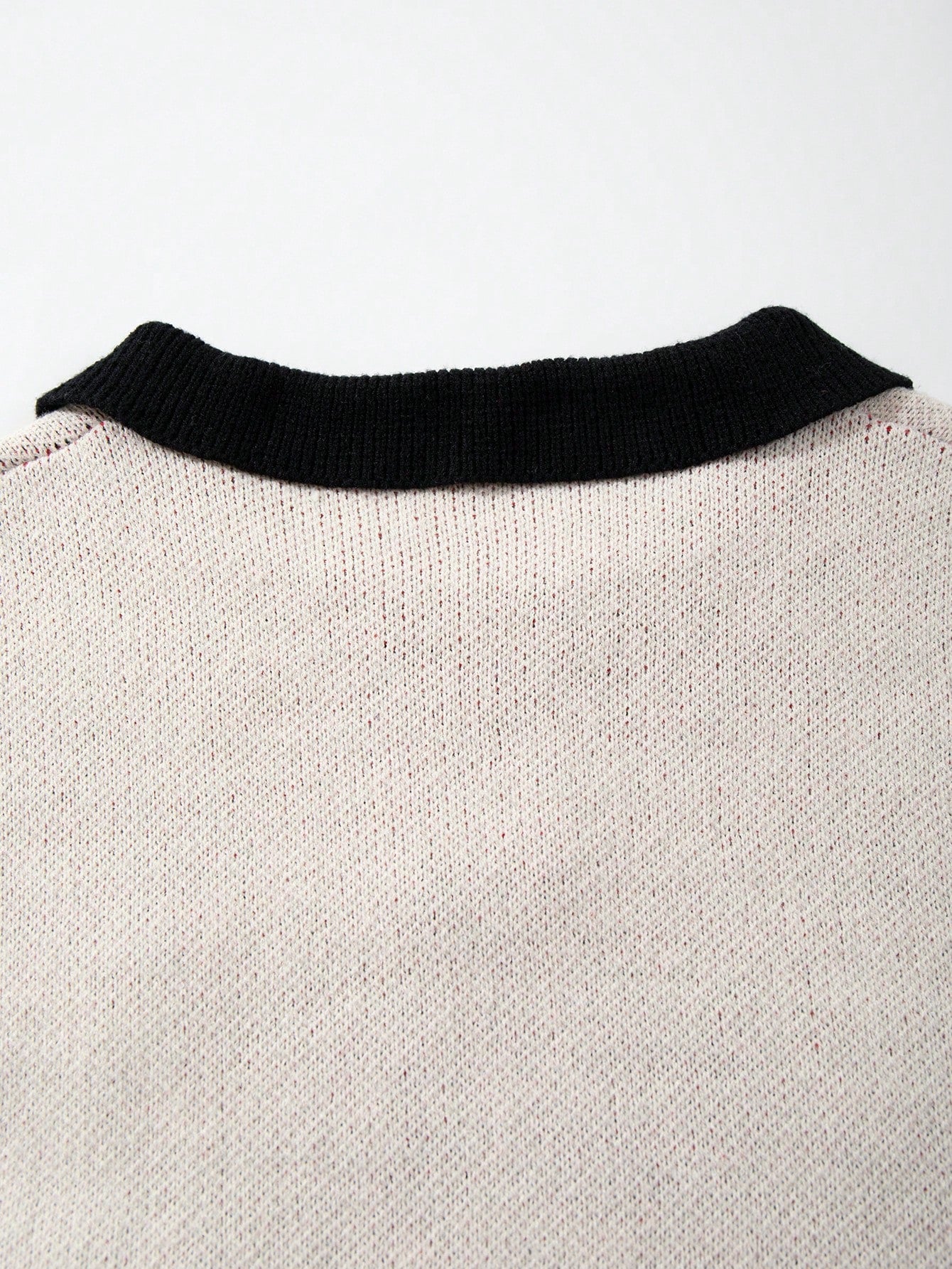 Oversized Graphic Polo Knit Sweater