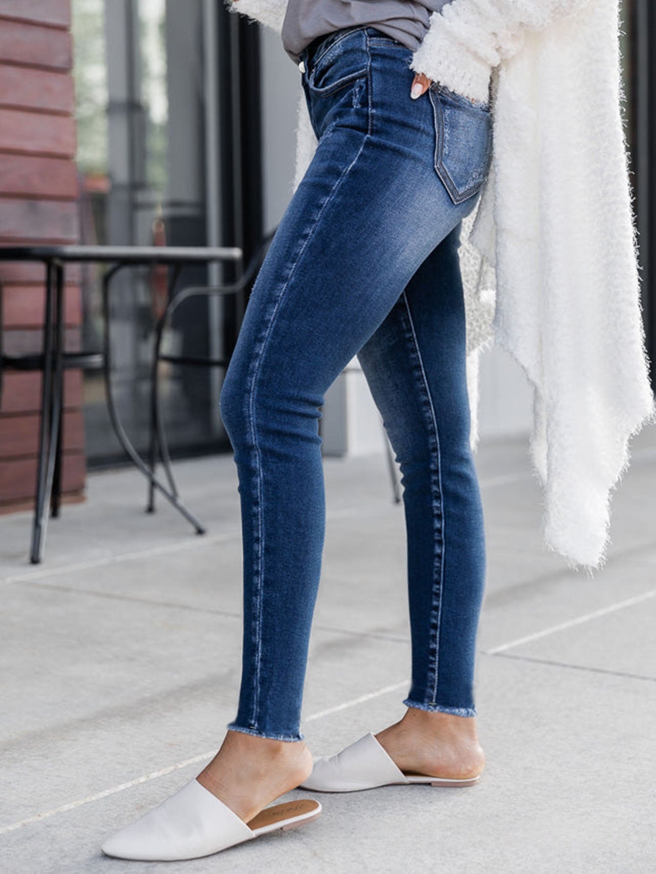 High Rise Distressed Skinny Jeans