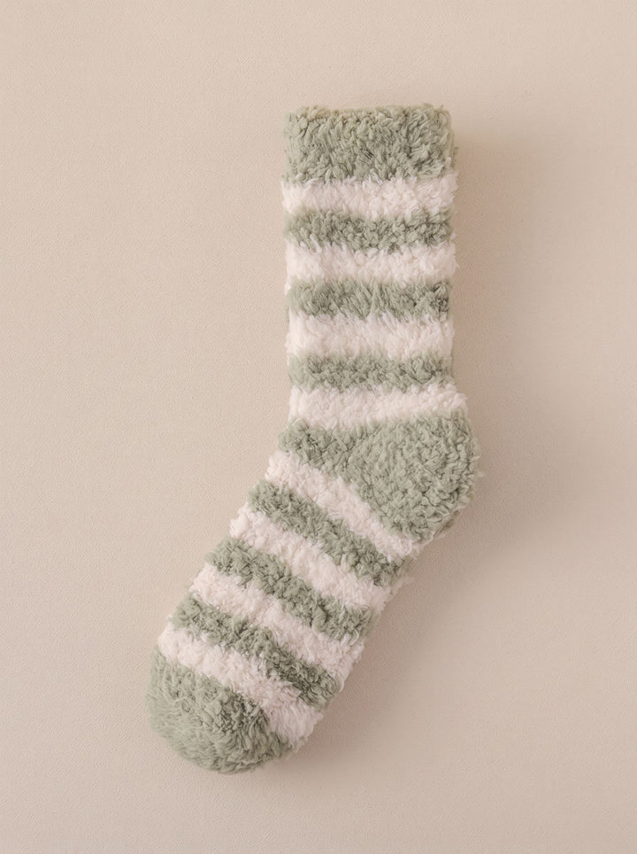 Cozy Plush Striped Fuzzy Socks