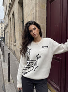 Oversized Graphic Planet Knit Sweater