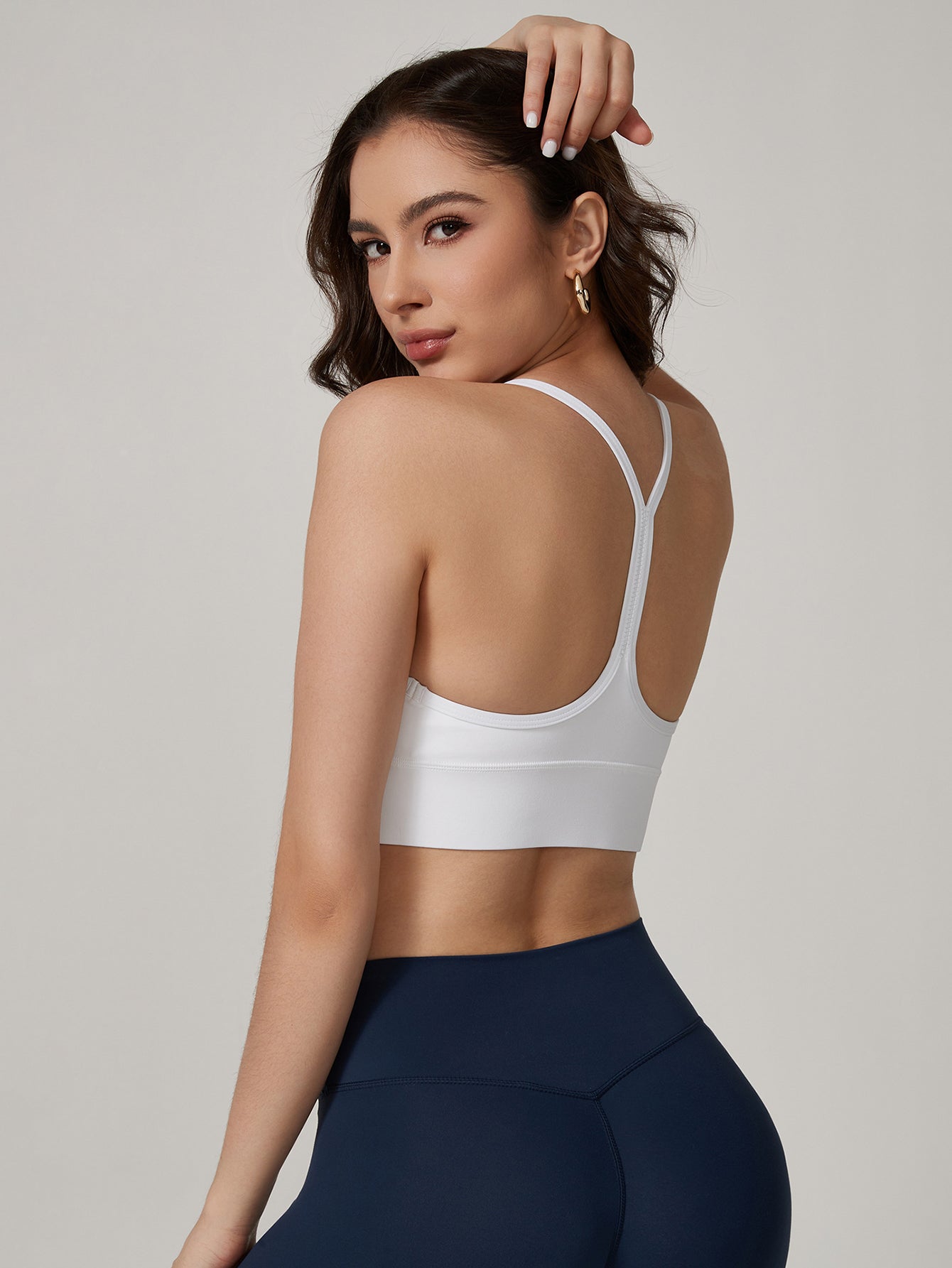 Thin-Strap Body-Fit Versatile Yoga Vest-White
