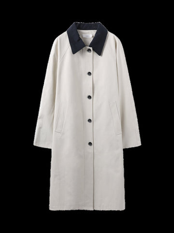 Classic Contrast Collar Trench Coat