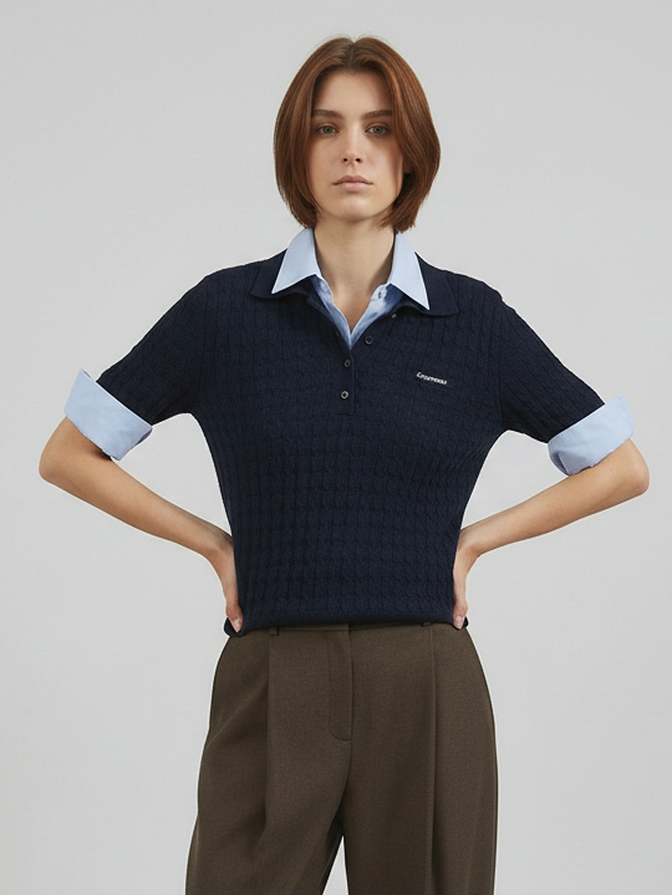 Ribbed Hem Knitted Top