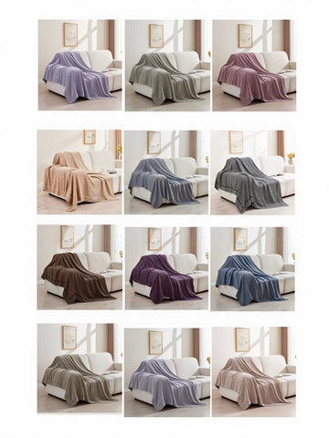 Soft Textured Waffle Knit Throw Blanket