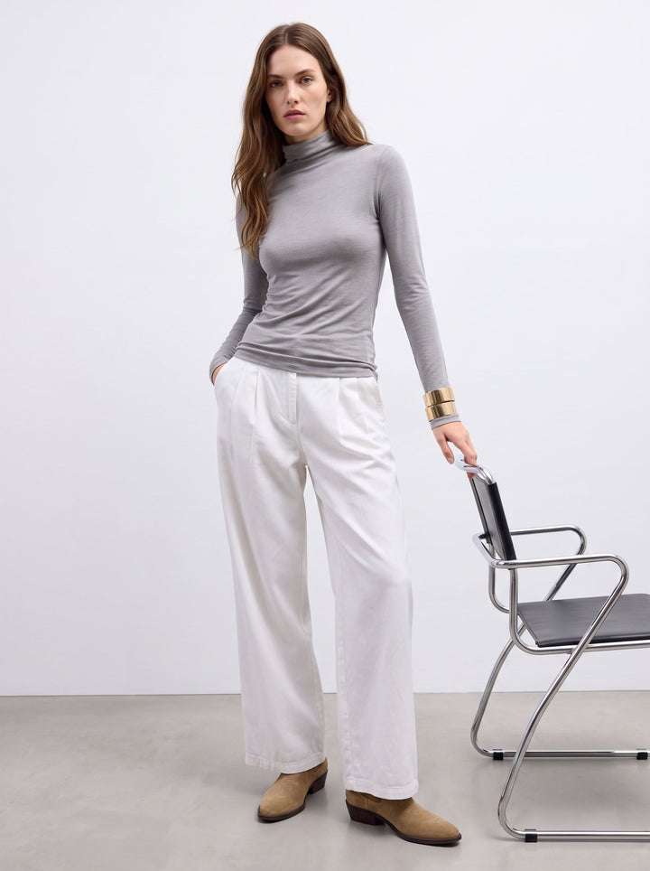 Soft Slim Fit Turtleneck Lounge Top