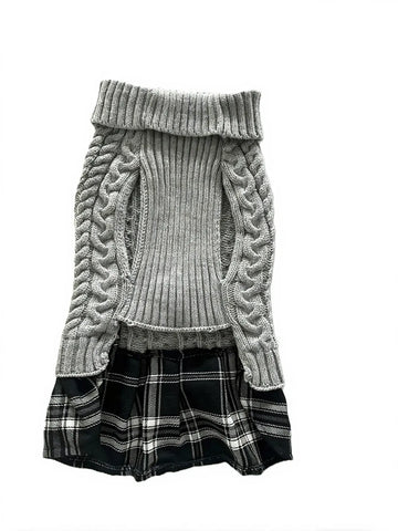 Cozy Cable Knit Dog Sweater Dress