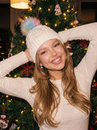 Cozy Cable Knit Pom Beanie