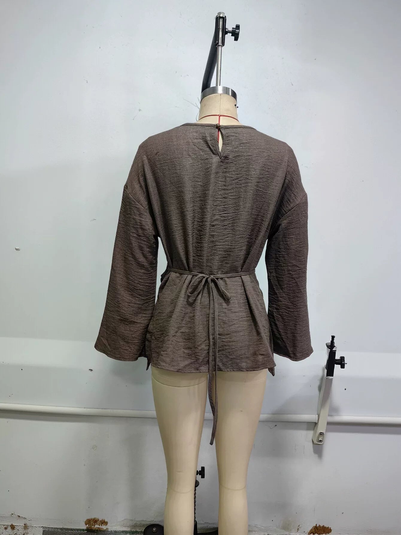 Elegant Draped Wrap Front Blouse