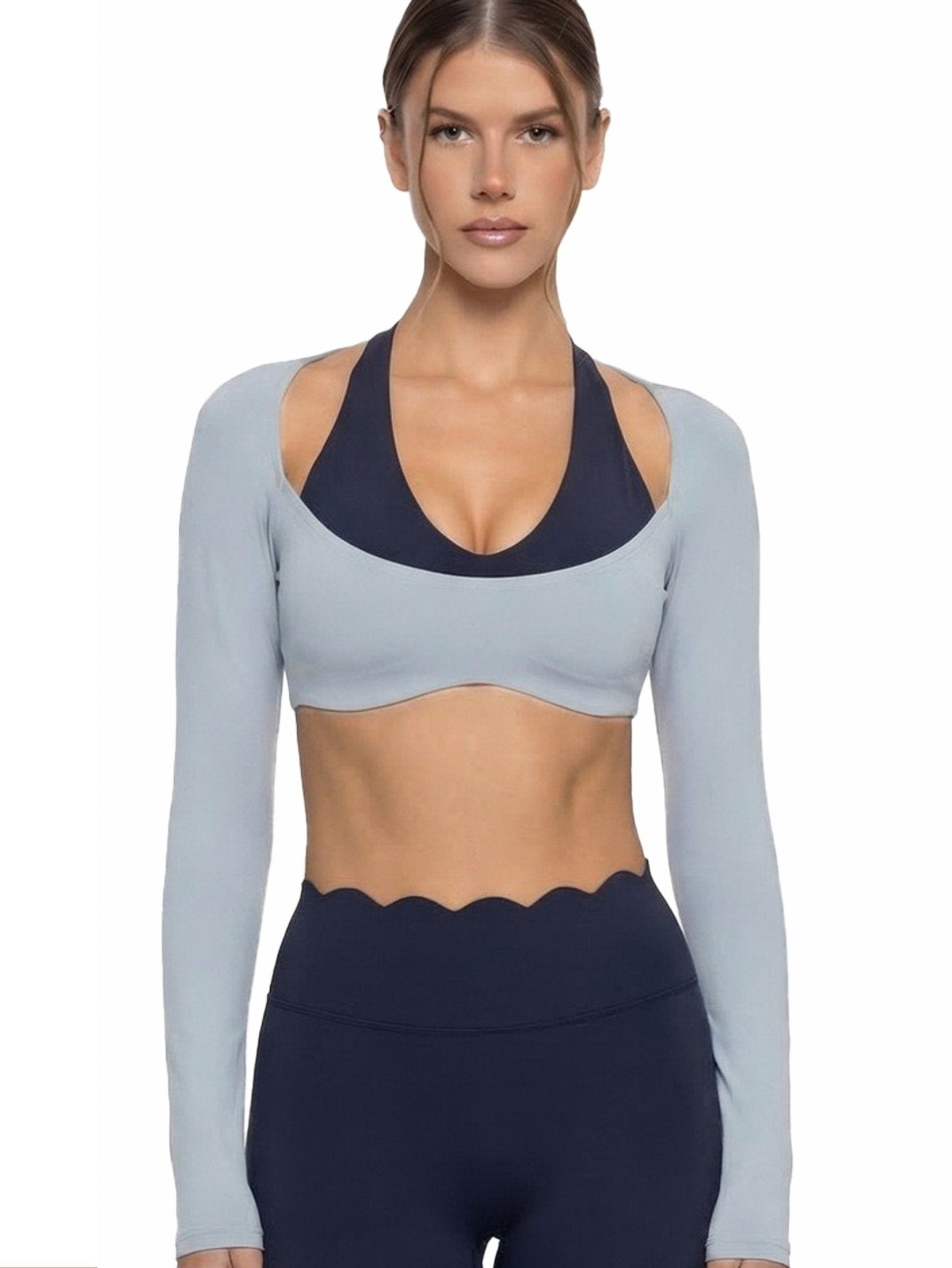 Seamless Cropped Long Sleeve Athletic Top